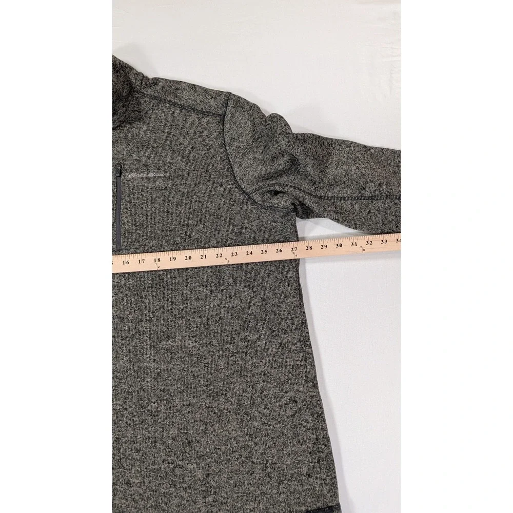Eddie Bauer Mens 2XL Gray Marl Quarter Zip Fleece Pullover Sweater